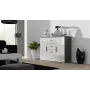 Bortelis Cama Meble UNI pilka/baltas blizgesys, 2 durys, 2 lentynos, 1320×380×920 mm