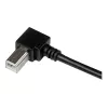 StarTech.com 3 m USB 2.0 A į stačiu kampu B laidas - vyriškas/vyriškas, 3 m, USB A, USB B, USB 2.0, juodas
