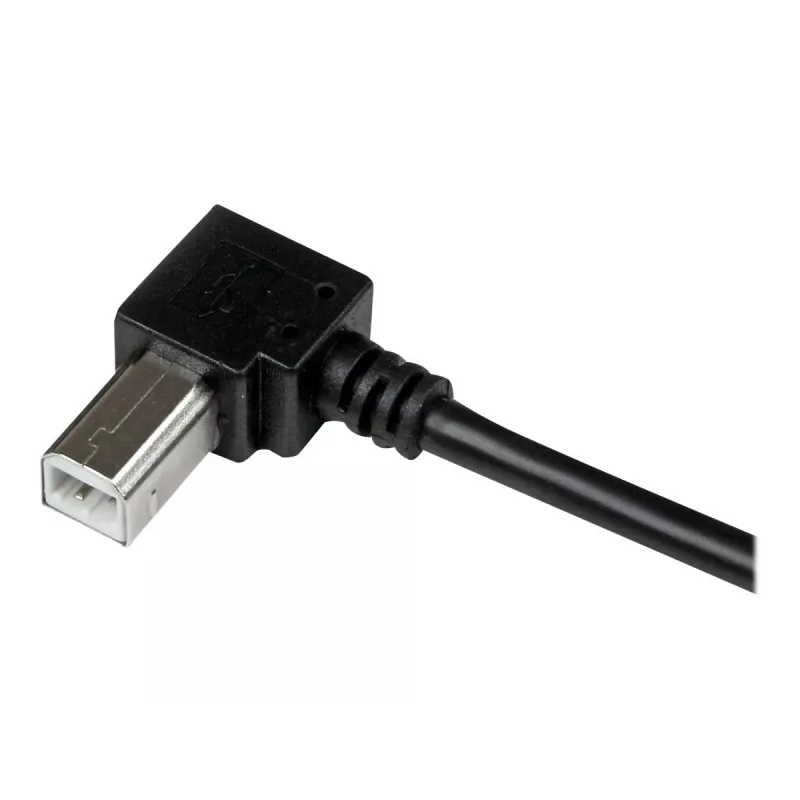 StarTech.com 3 m USB 2.0 A į stačiu kampu B laidas - vyriškas/vyriškas, 3 m, USB A, USB B, USB 2.0, juodas