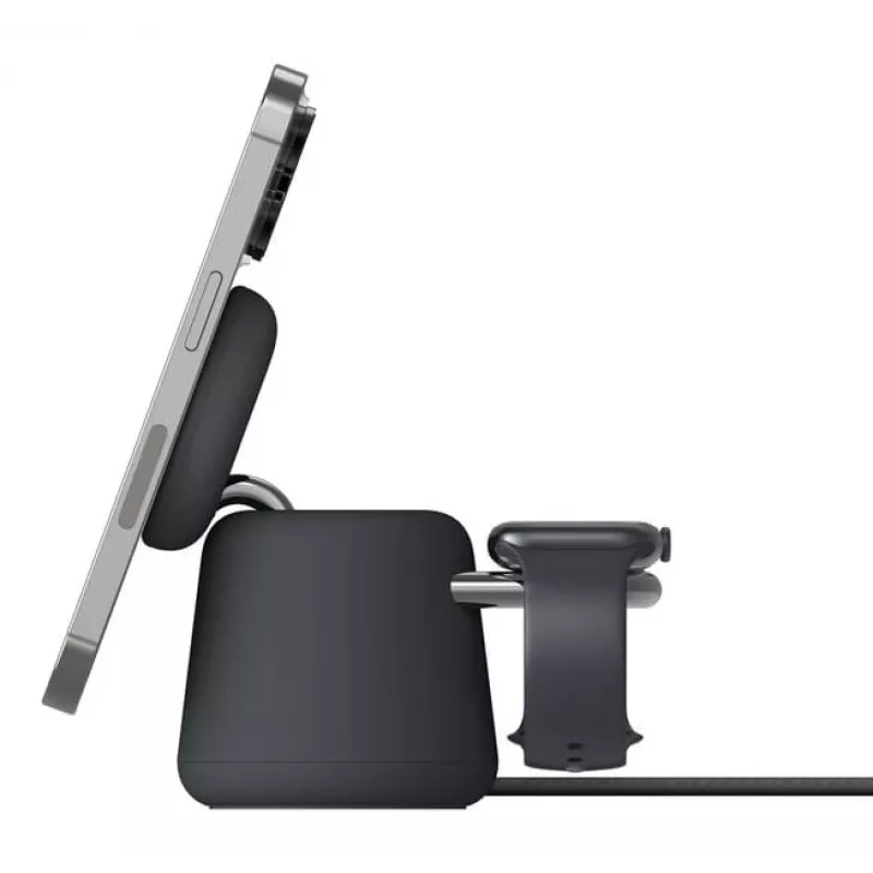 Belaidis įkroviklis Belkin WIZ027VFH36 2 viename magnetinis Qi2 15W, skirtas iPhone ir Apple Watch