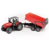 Traktoriaus modelis BRUDER Massey Ferguson 7480 su savivartė priekaba