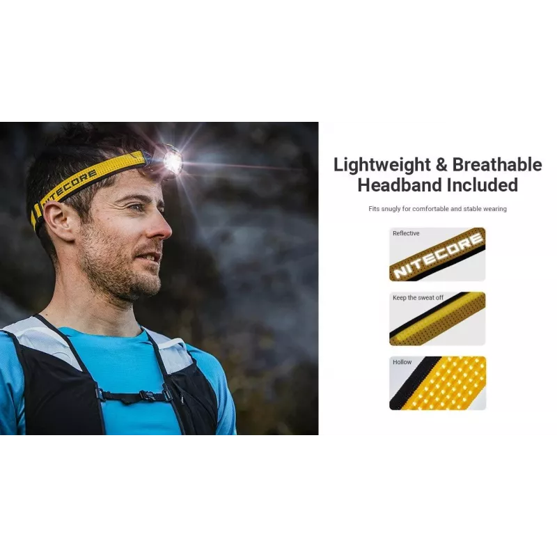 Nitecore UT27 MCT juoda, geltona galvos juostos žibintuvėlis LED