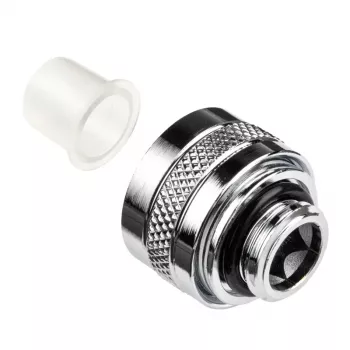 Jungtis Alphacool 17470 — žalvarinė chromuota vandens aušinimo jungtis, skirta PC, aukštis 20 mm, svoris 23 g