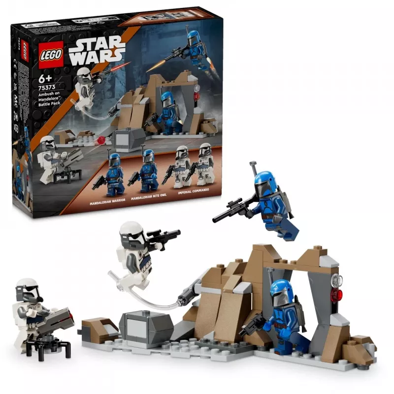 Konstruktorius LEGO Star Wars Ambush on Mandalore Battle Pack 75373 — 4 minifigūrėlės, 109 detalės, amžius 6+