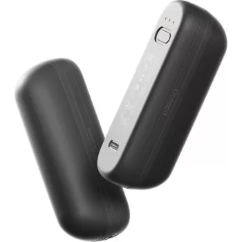 Įkraunamas rankų šildytuvas Ocoopa UT2s Mini — 2600 mAh nešiojamas kišeninis šildytuvas, aliuminis, juodas