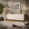 Komoda Cama Meble LUCCA 4D — 200 x 40 x 80 cm, kašmyro spalvos, medžio drožlių plokštė