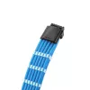 CableMod PRO ModMesh 12VHPWR kabelio ilgintuvo rinkinys — šviesiai mėlynas, sudarytas iš 3 dalių GPU 12+4 kontaktų ilgintuvų