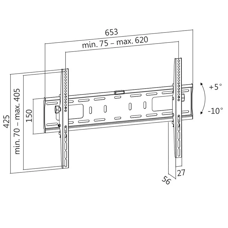 LogiLink BP0018 TV laikiklis/stovas 177,8 cm (70) juoda