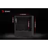 Kompiuterio korpusas SAVIO Noctis Flow — Cube Mini‑ITX/Micro‑ATX/ATX, 3x120mm priekyje, 1x120mm gale, 2x3.5 colio + 3x2.5 colio lizdai, grūdintas stiklas