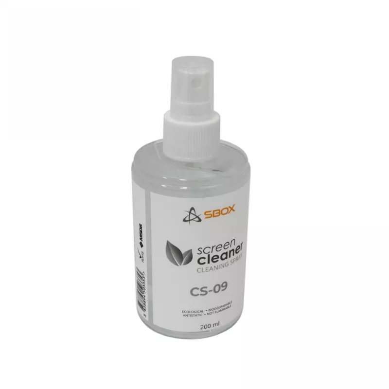 Ekrano valiklis SBOX CS-09 200 ml — valymo skystis ekranams ir stiklui
