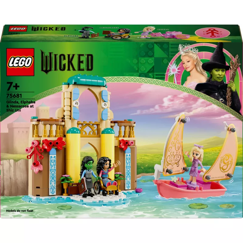 Statybinis žaislas LEGO rinkinys 75681 su Wicked, Glinda, Elphaba, Nessarose ir Shiz universiteto minifigūromis