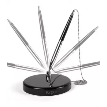 Stalinis rašiklis Forpus 0,7 mm, juodas, su grandinėle 1207-009