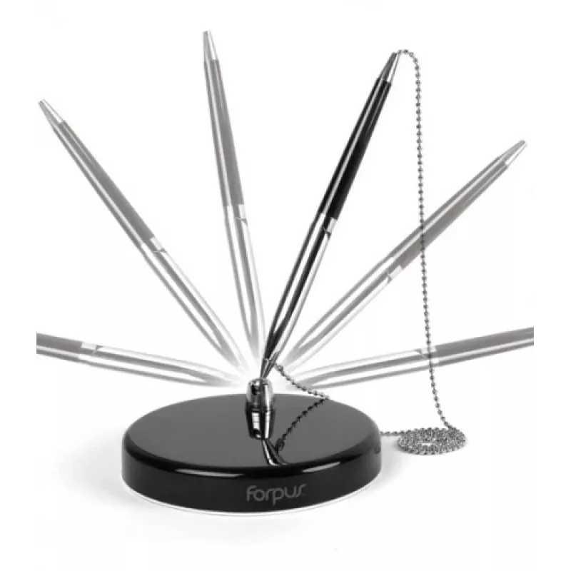 Stalinis rašiklis Forpus 0,7 mm, juodas, su grandinėle 1207-009