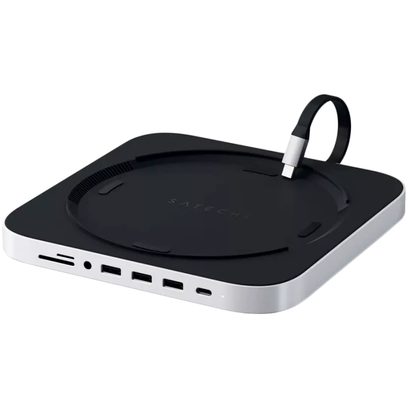 Satechi USB Type-C aliumininis stovas ir šakotuvas, skirtas Apple Mac mini (sidabrinis)