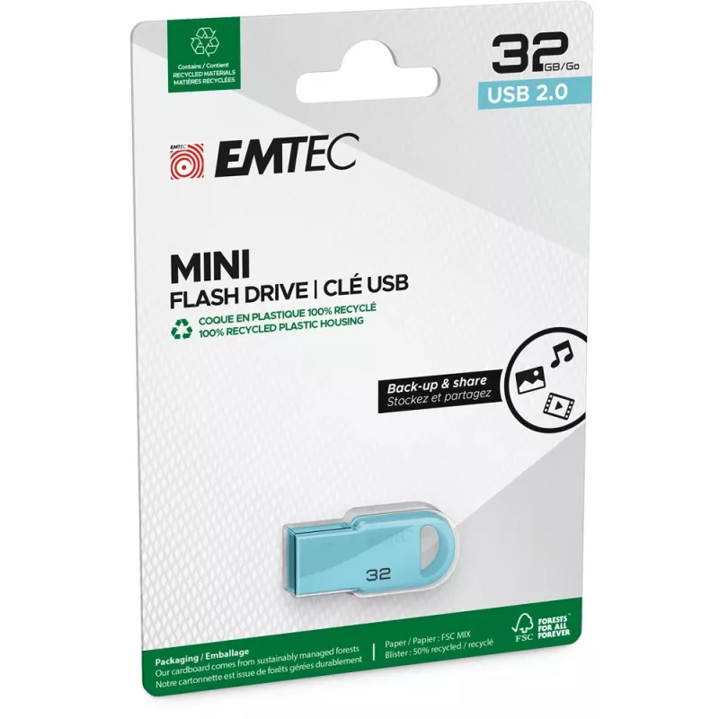 Emtec USB2.0 D250 32GB Mini mėlynas