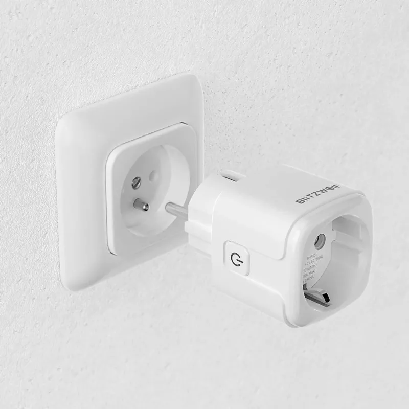 Išmanusis lizdas BlitzWolf BW-SHP15 ZigBee 3680W — į sieną montuojamas Wi‑Fi/ ZigBee suderinamas maitinimo lizdas