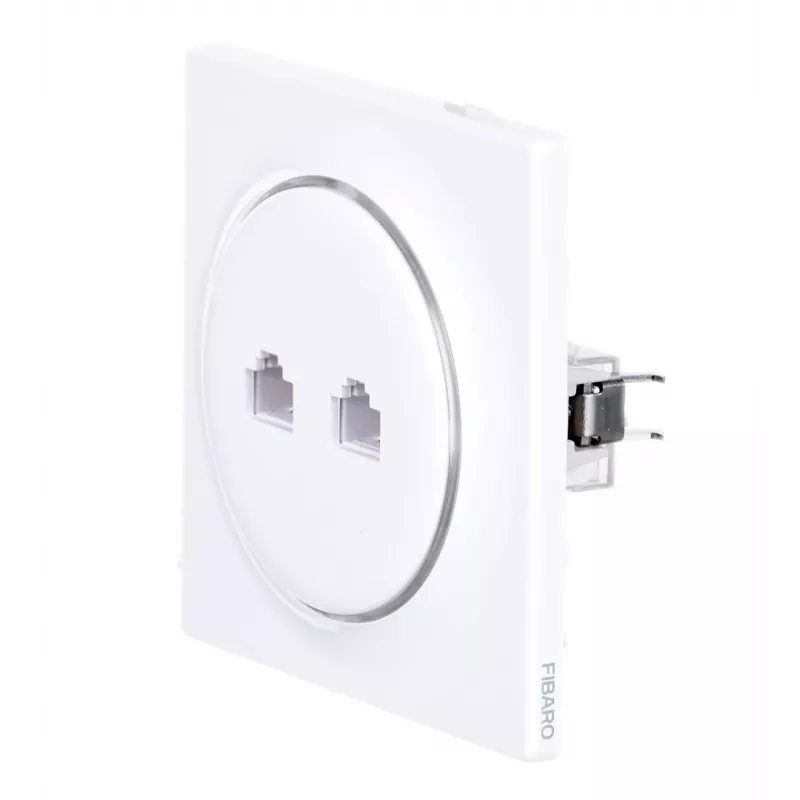 Fibaro Walli N lizdas 2 x RJ-45 Baltas