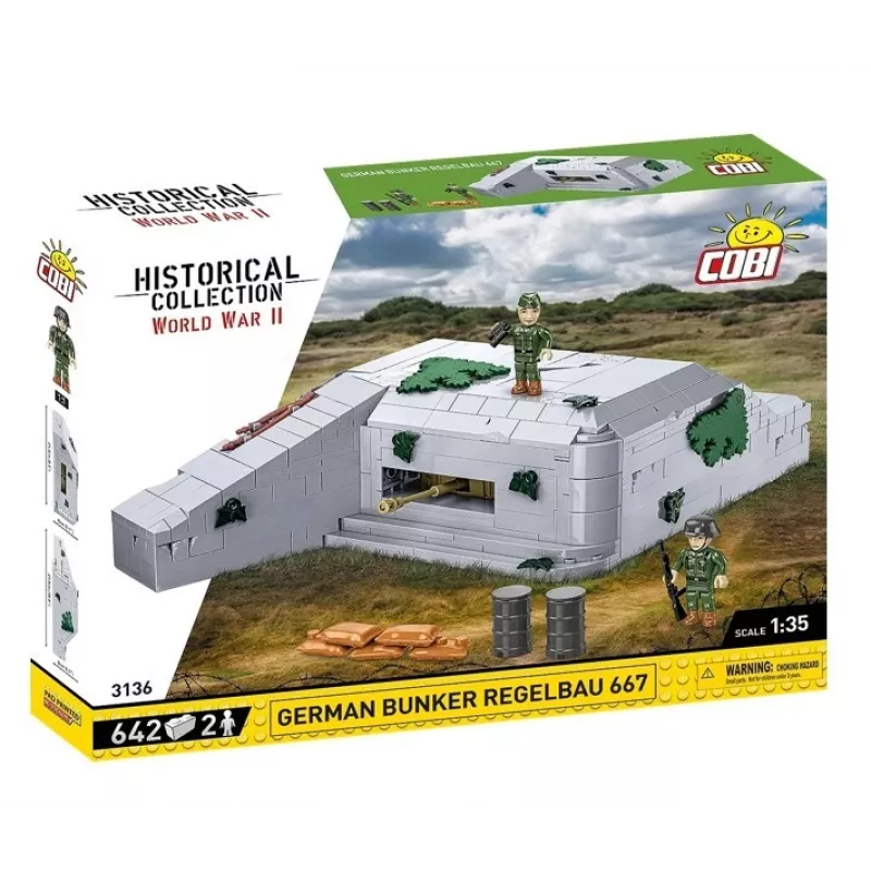 Konstruktorinis rinkinys Cobi German Bunker Regelbau 667/642 modelis COBI-3136 – detalus plytų rinkinys
