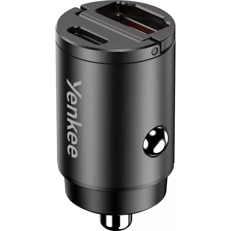 Automobilinis įkroviklis YENKEE CAR 02 Power Delivery 30W su USB-A ir USB-C prievadais