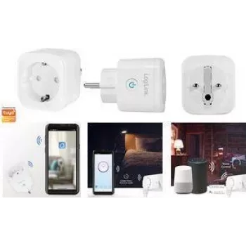 Išmanusis „Wi-Fi“ lizdas LOGILINK SH0101 baltas – nuotolinis įjungimas/išjungimas, programėlės valdymas, vienas lizdas