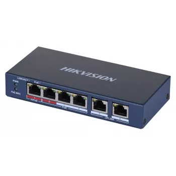 Hikvision DS-3E0106HP-E Network Links Unmanaged Fast Ethernet (10/100) PoE Support mėlynas