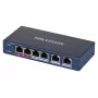 Hikvision DS-3E0106HP-E Network Links Unmanaged Fast Ethernet (10/100) PoE Support mėlynas
