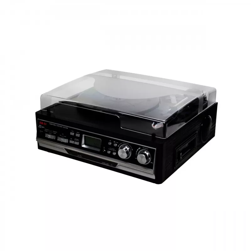 Patefonas AKAI ATT-15SE modelis ATT-300CC — diržinis grotuvas, rankinis valdymas, skirtas 33/45 RPM vinilui