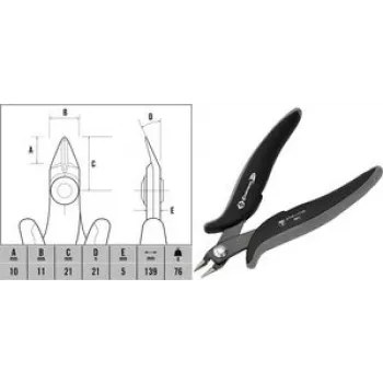 Pjovimo replės c.k tools Side Cutter T3886 ESD plokščia galvutė, plonas dizainas