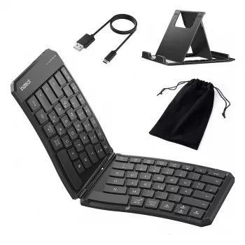 Inateck viso dydžio lenkta Bluetooth klaviatūra N0131 QWERTZ žirkliniai mygtukai juoda
