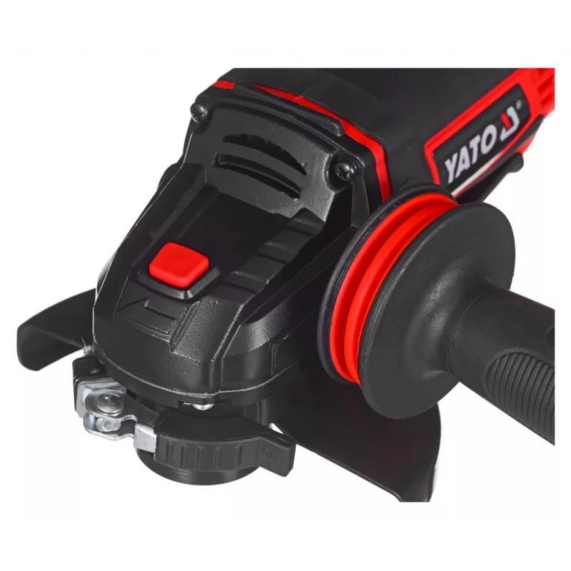 Kampinis šlifuoklis YATO YT-82826, 18V Li-Ion 2Ah, 125 mm diskas, 10 000 aps./min, M14 sriegis, be įrankio reguliuojama apsauga
