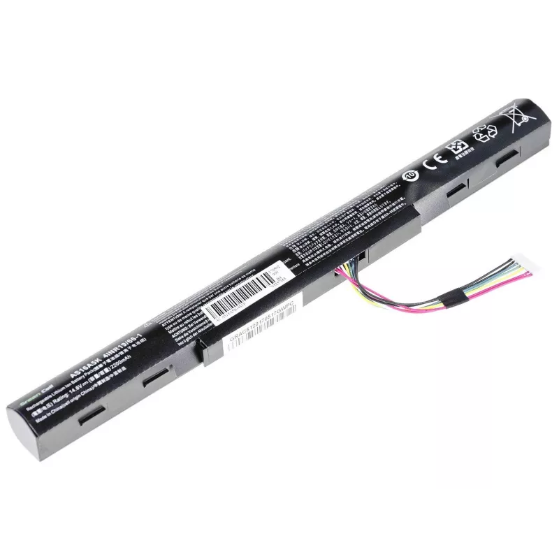 Baterija Green Cell AC51, skirta Acer Aspire E15/E17 — Li-Ion 14,8 V 2200 mAh 4 celių, juoda