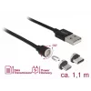 USB laidas DeLOCK 85723 USB 2.0 1,1 m USB A USB C/Micro-USB B Juodas
