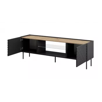 EF ONDA RTV spintelė 180x40x39-58 juodas (pastatoma arba montuojama ant sienos)