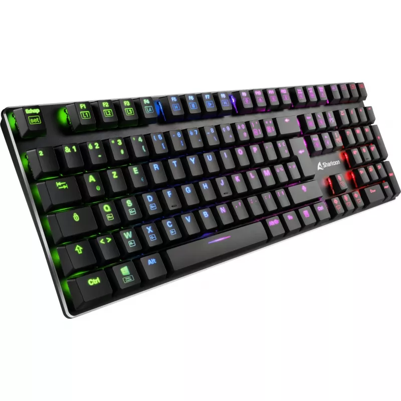 PureWriter RGB, Gaming Keyboard juoda, FR išdėstymas, Kailh Choc Low Profile Blue