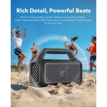 Stereo nešiojama kolonėlė Anker Soundcore Boom 2 SE — 2.0 kanalai, 30 W RMS, belaidė, juoda