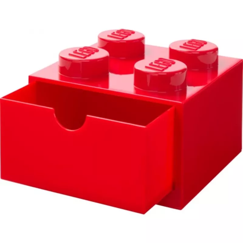 LEGO stalo stalčius 4, dėžutė raudona, su stud'ais