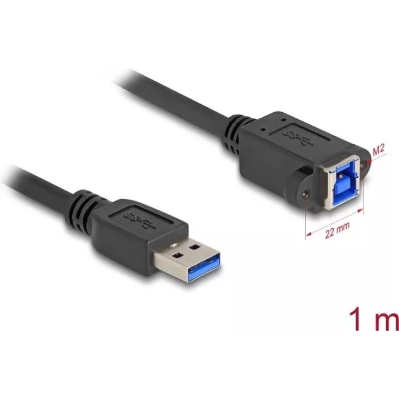 DeLOCK USB laidas USB Type-A kištukas į USB Type-B lizdą 1m juodas