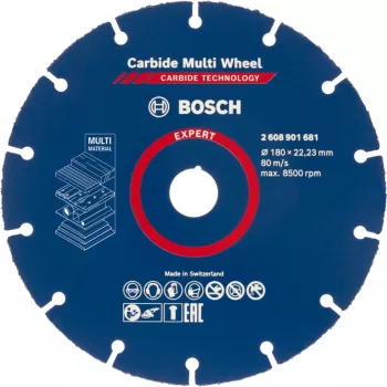 Pjovimo diskas Bosch EXPERT Carbide MultiWheel 180 mm Ø, anga 22,23 mm