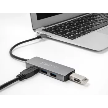 DeLOCK 63171 USB šakotuvas 3.2 Gen 1 Type-A 5000 Mbit/s Pilkas