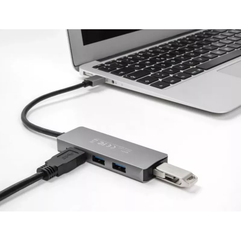 DeLOCK 63171 USB šakotuvas 3.2 Gen 1 Type-A 5000 Mbit/s Pilkas