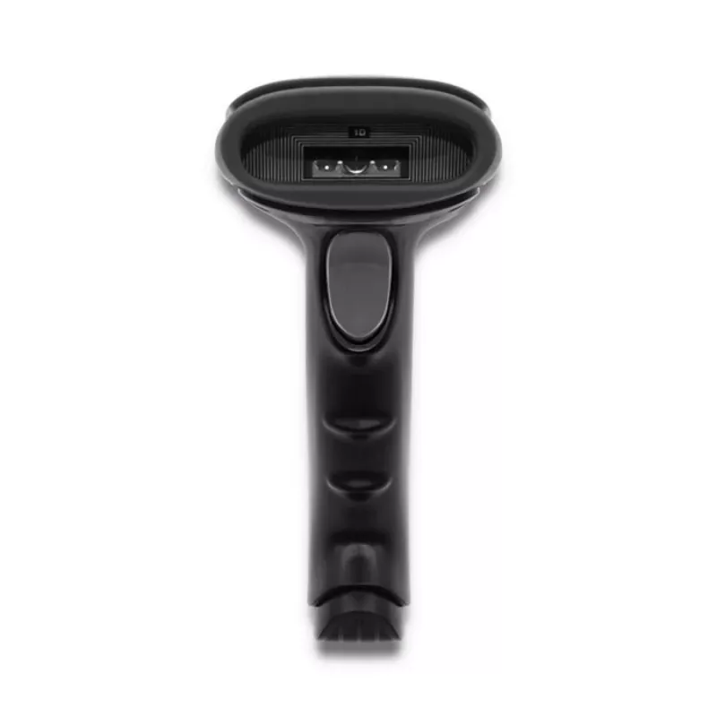 Rankinis brūkšninio kodo skaitytuvas QOLTEC 50866 — 1D lazerinis skaitytuvas, USB laidinis, 600 mm diapazonas, juodas, 161,5×88×77 mm