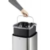Stačiakampė šiukšliadėžė Durable NO TOUCH 35L iš nerūdijančio plieno, juoda/sidabrinė
