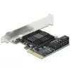 SATA PCI Express x4 kortelė DeLOCK 5 prievadų žemo profilio formos