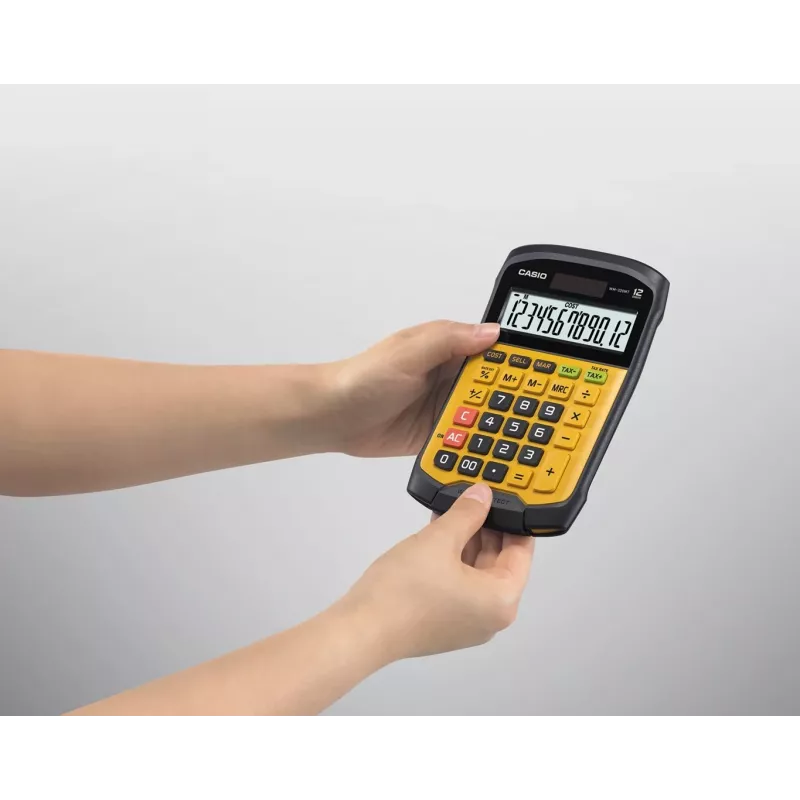 CASIO SKAIČIUOKLIS BIURO ATSPARUS VANDENIUI WM-320MT-S, 12 skaitmenų ekranas. Nuimama klaviatūra, 108,5x168,5, Atsparumo vandeniui ir nešvarumams lygis: IP54