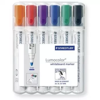 Marker Staedtler Lumocolor whiteboard 351 6 vnt. Bullet tip