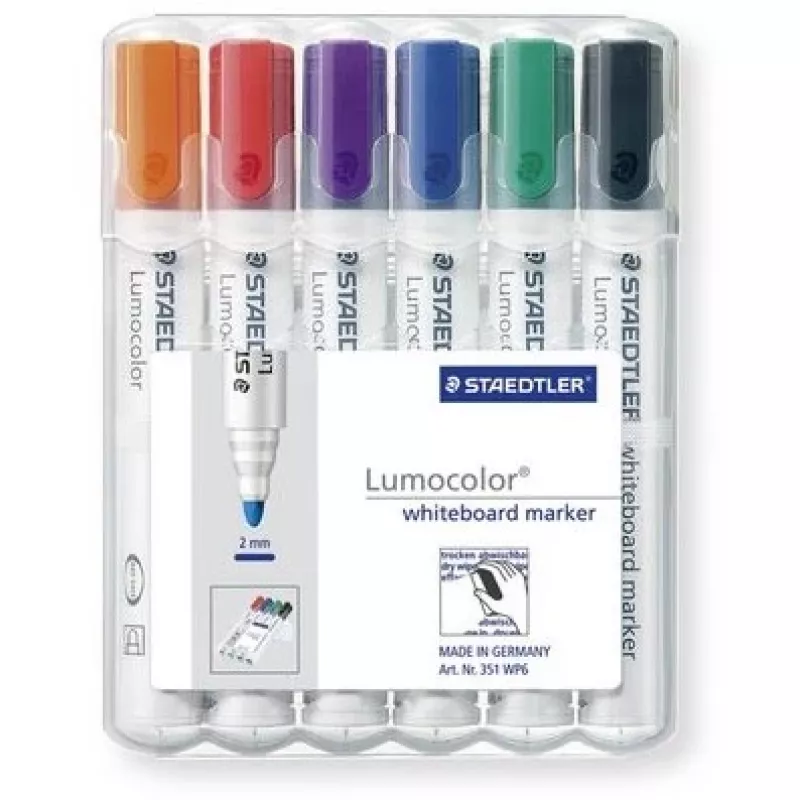 Marker Staedtler Lumocolor whiteboard 351 6 vnt. Bullet tip