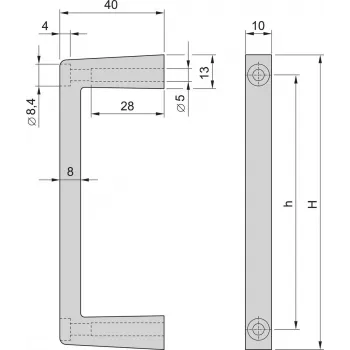 SCHROFF Frontgriff 4HE Multipac 2x 20860259 VE2 - stovo priedas - 4 HE (20860259)