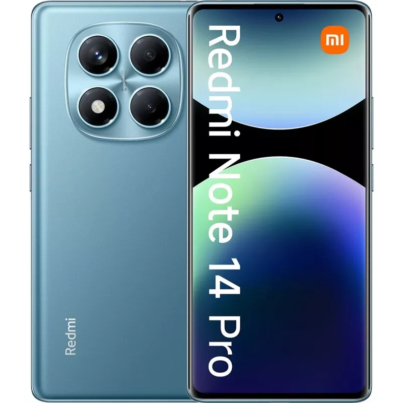 Xiaomi Redmi Note 14 Pro 4G išmanusis telefonas 8 GB RAM 256 GB, 6,67" AMOLED, 200 MP, 5500 mAh, hibridinis Dual SIM, Android 14, vandenyno mėlynas