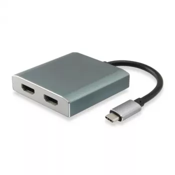 Equip USB Type C į 2 x HDMI patelės adapteris, 3.2 Gen 1 (3.1 Gen 1), USB Type-C, HDMI išvestis, 4096 x 2160 pikselių