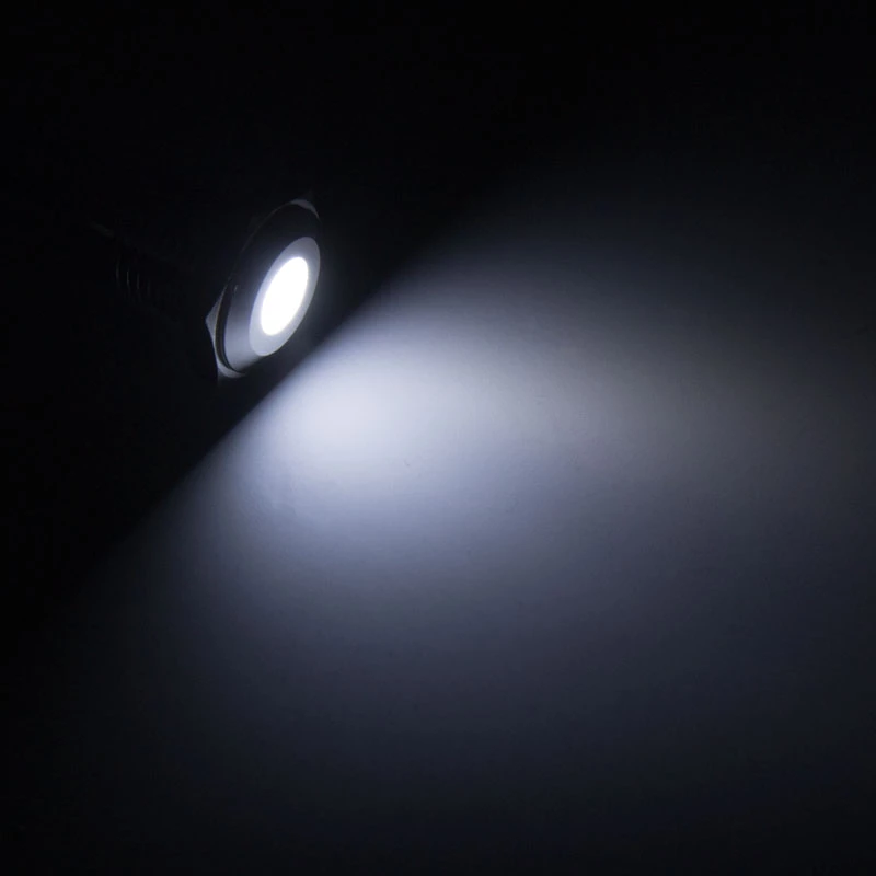 Apšviečiamas vandalams atsparus mygtukas Lamptron LAMP-SW2004-H, juodas polikarbonatas, baltas taškelis